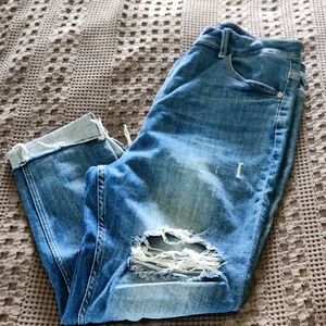 Risen Cropped Distressed Jeans